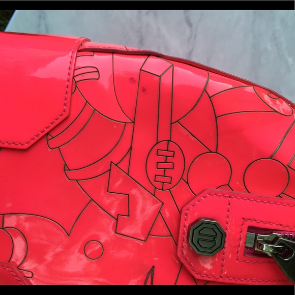 RARE Diane De Maria Bonnie Rose-103 Neon Pink Handbag - Picture 9 of 16